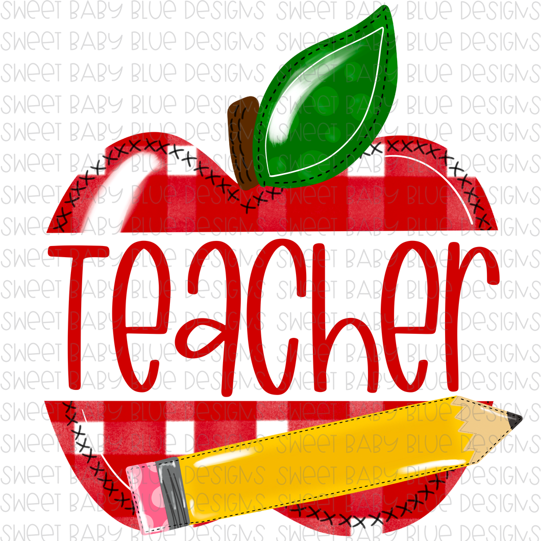 Teacher- Apple- PNG file- Digital Download