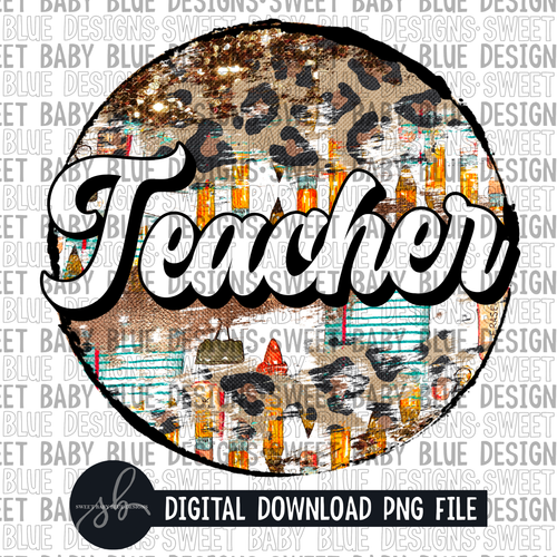 Teacher- Brush- Circle- 2022 - PNG file- Digital Download