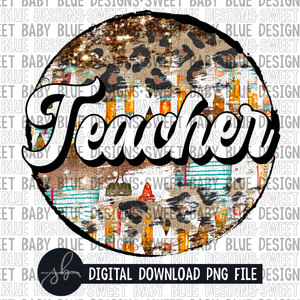 Teacher- Brush- Circle- 2022 - PNG file- Digital Download