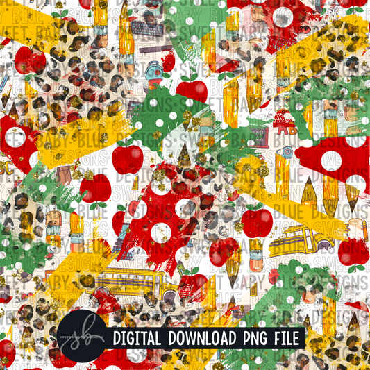 Teacher- Brush- Leopard- Digital paper - 2022 -PNG file- Digital Download