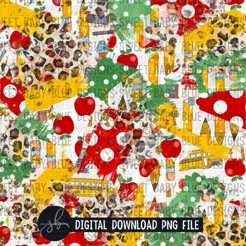 Teacher- Brush- Leopard- Digital paper - 2022 -PNG file- Digital Download