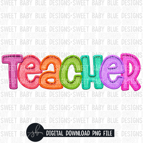 Teacher- Embroidery style- 2022 - PNG file- Digital Download