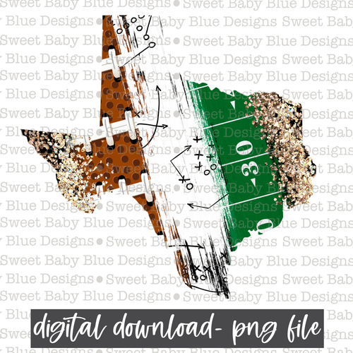 Football- Brushstroke- Texas - PNG file- Digital Download