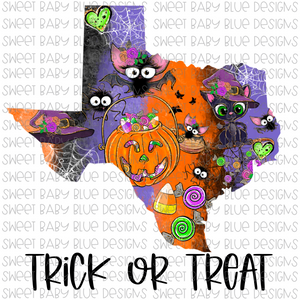 Texas Trick or treat- Halloween- PNG file- Digital Download