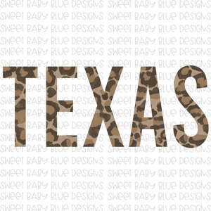 Texas- Leopard- State- PNG file- Digital Download