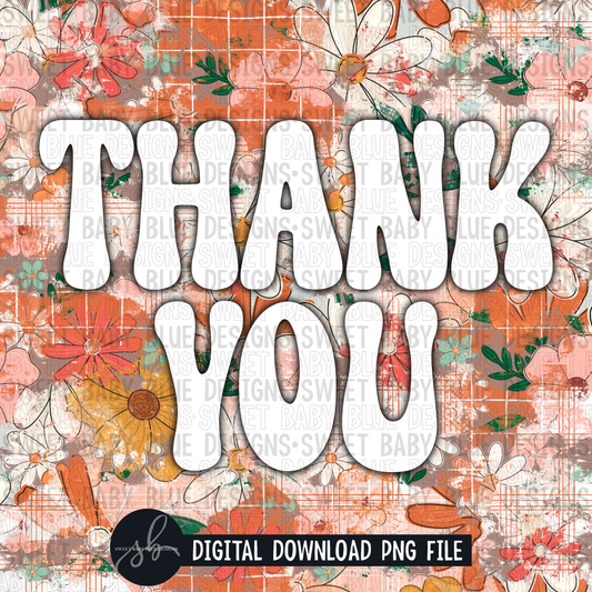 Thank you floral- Interactive post - 2022 - PNG file- Digital Download