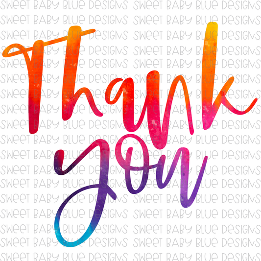 Thank you- Multi color- PNG file- Digital Download