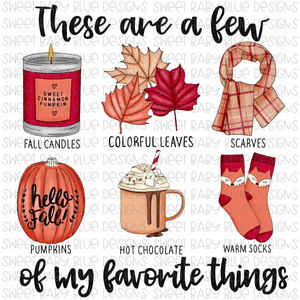 These are a few of my favorite things- Fall words- PNG file- Digital Download