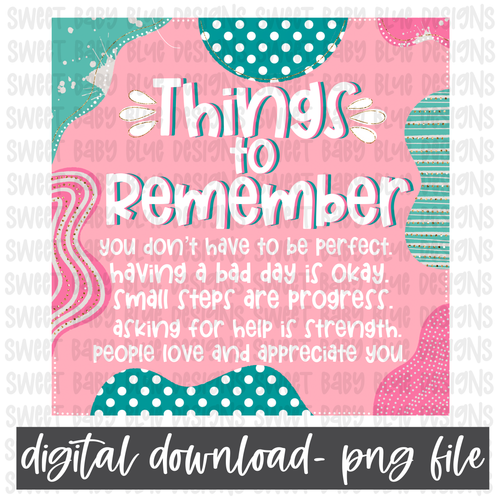 Things to remember- Interactive post- PNG file- Digital Download