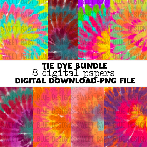 Tie dye- Digital paper bundle - Digital paper - 2022 -PNG file- Digital Download