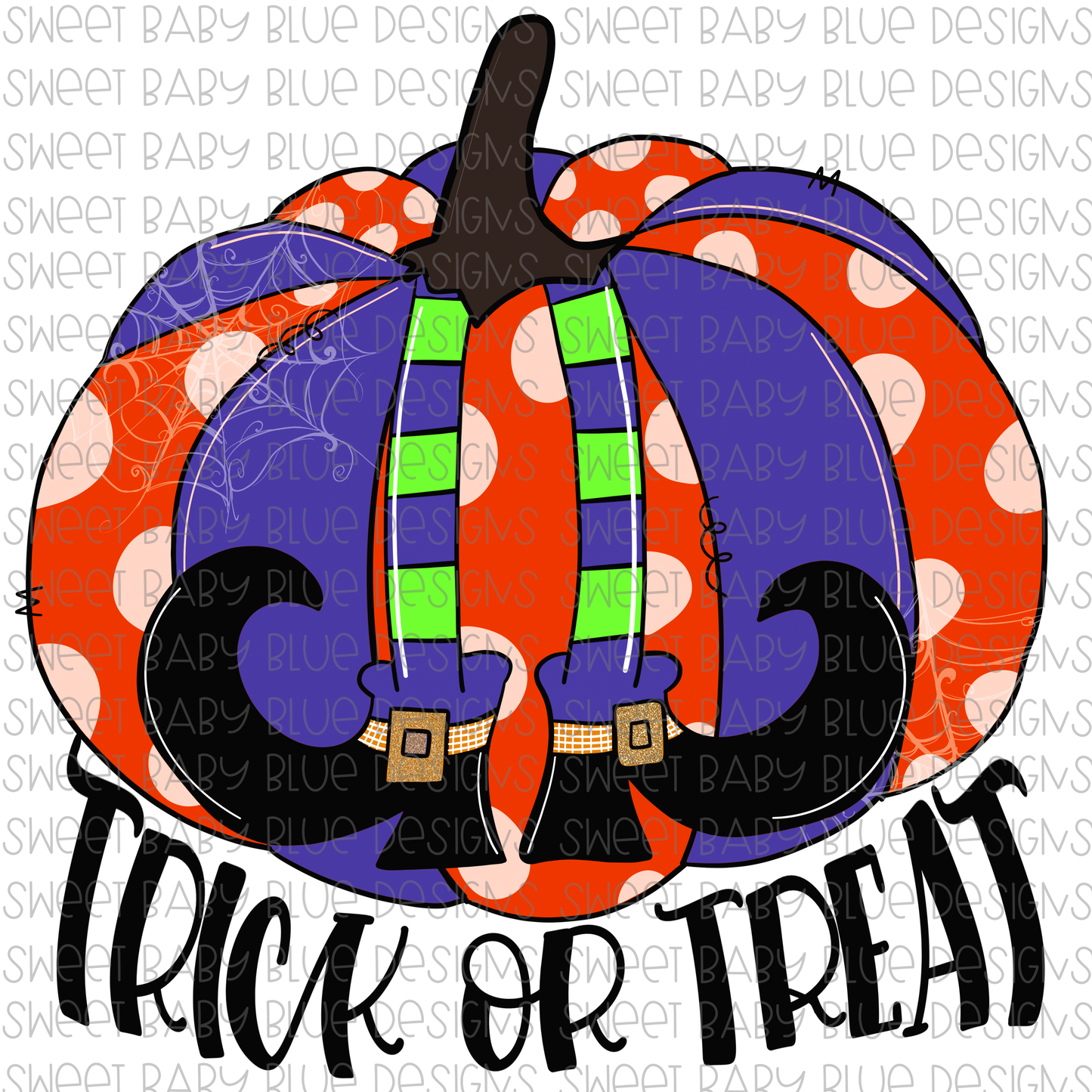 Trick or treat- Halloween Pumpkin- PNG file- Digital Download