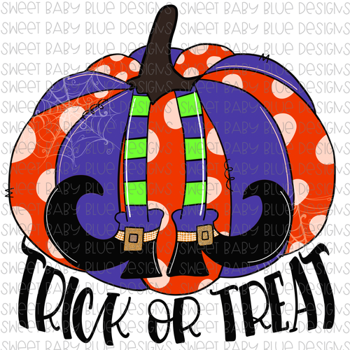 Trick or treat- Halloween Pumpkin- PNG file- Digital Download