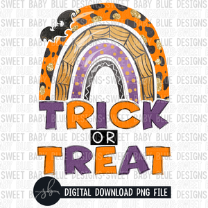 Trick or treat- Rainbow- Halloween- 2022 - PNG file- Digital Download