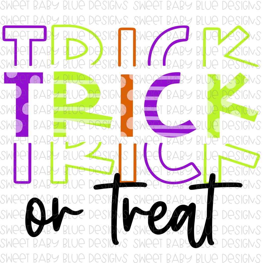Trick or treat- Halloween- PNG file- Digital Download
