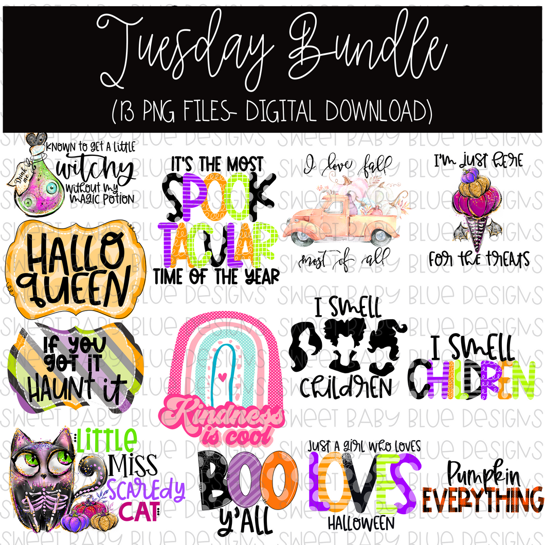 Tuesday Bundle- Bundle- PNG file- Digital Download