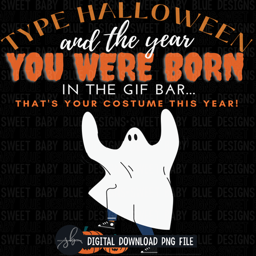 Type Halloween and the year you were born - Halloween - Interactive post- 2022- PNG file- Digital Download