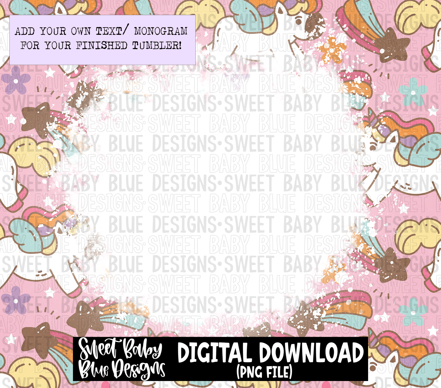 Unicorn- Bleach blank - 20 oz. skinny tumbler- 2023 -PNG file- Digital Download