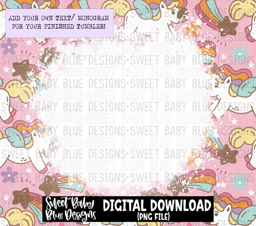 Unicorn- Bleach blank - 20 oz. skinny tumbler- 2023 -PNG file- Digital Download