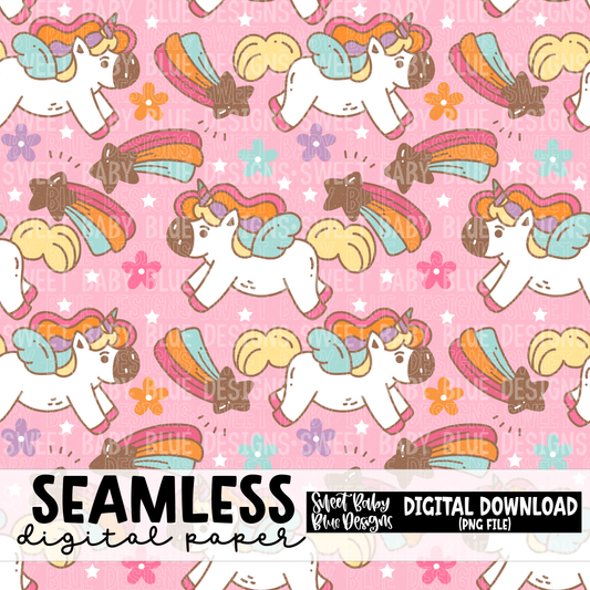 Unicorn - Seamless - Digital paper- 2023 - PNG file- Digital Download