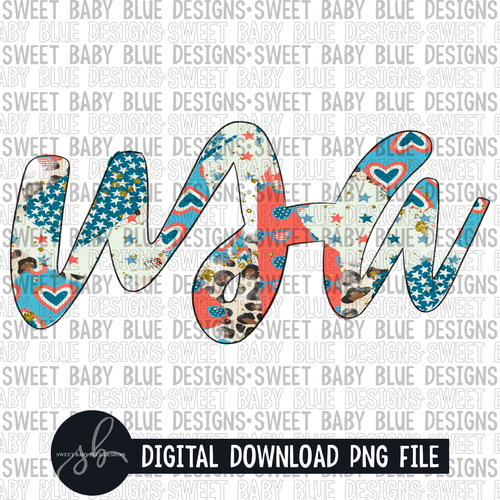 USA- Brush cursive words- Summer- 2022 - PNG file- Digital Download