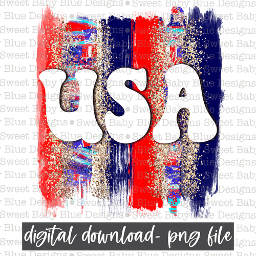USA- Brushstroke- 2021- PNG file- Digital Download