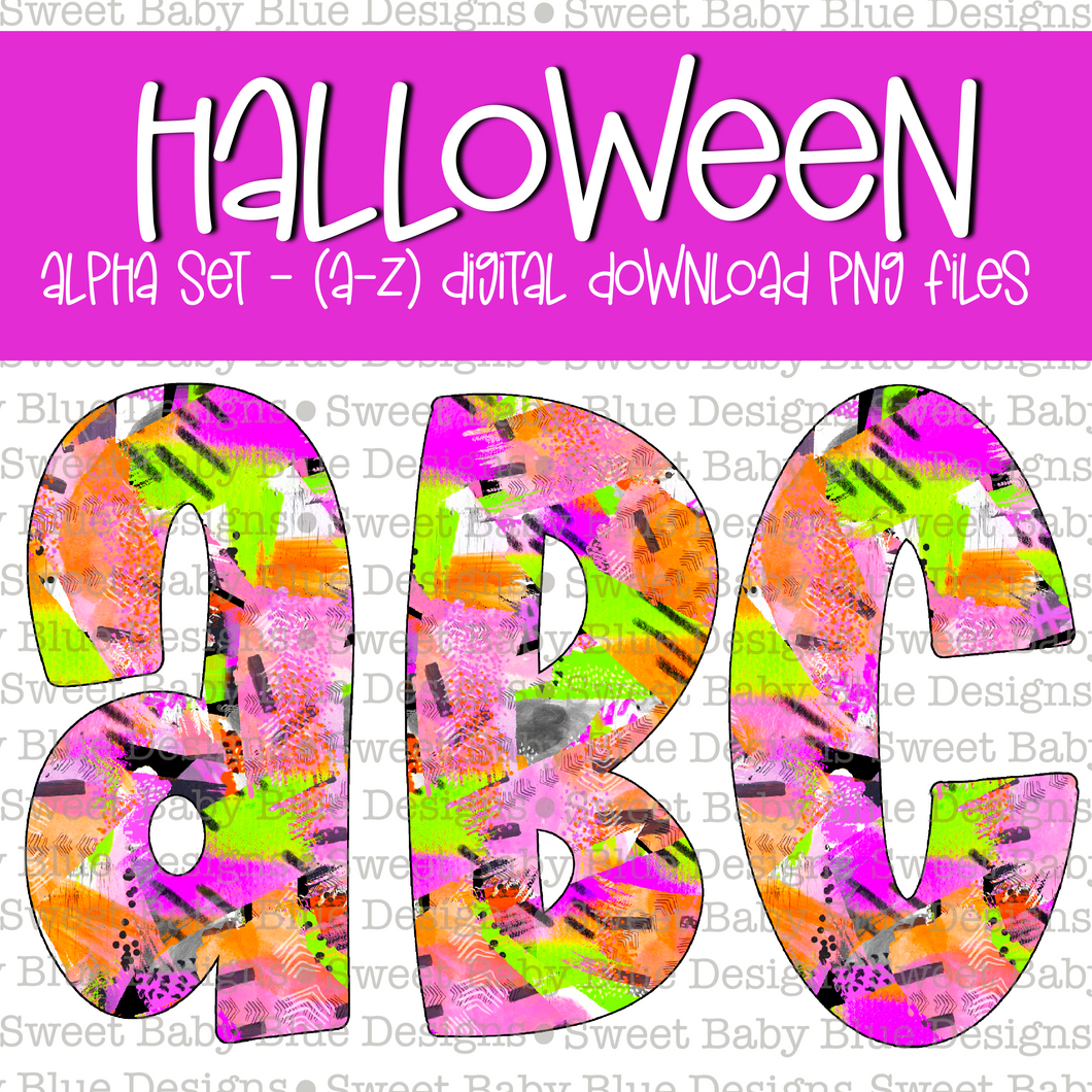 Halloween- Alpha set - 2021- PNG file- Digital Download