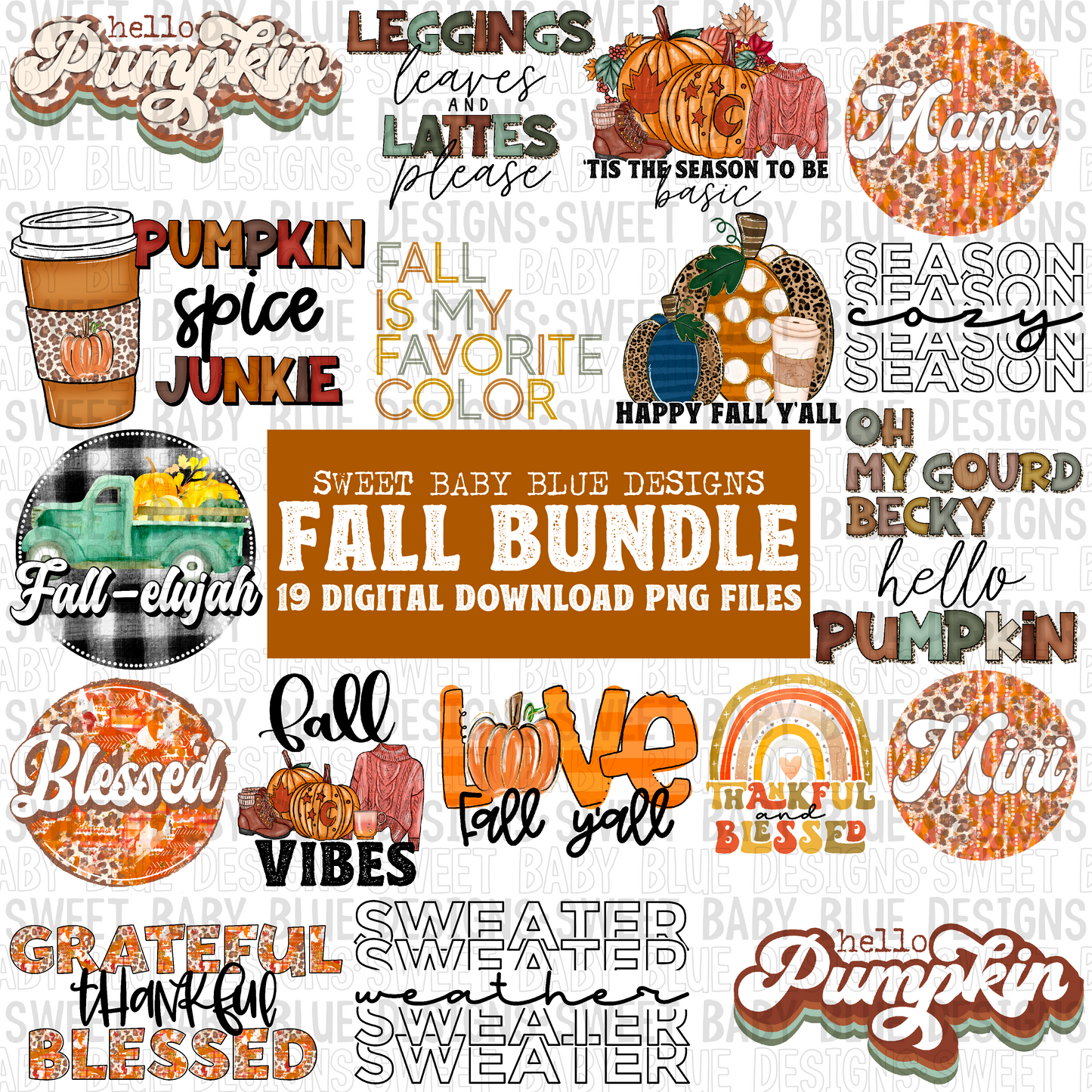 Fall Bundle- 19 digital downloads- 2022 -PNG file- Digital Download