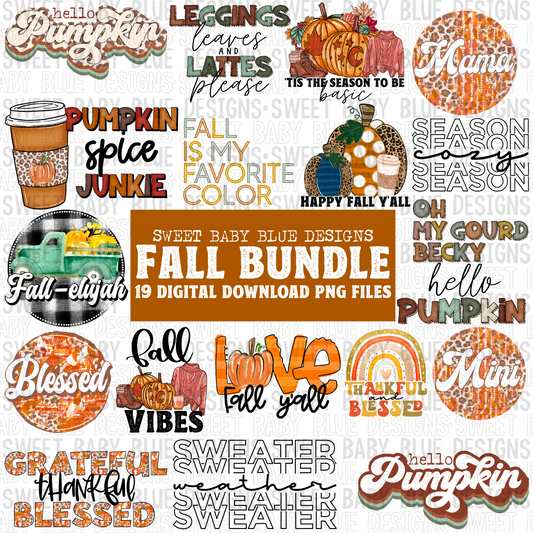 Fall Bundle- 19 digital downloads- 2022 -PNG file- Digital Download