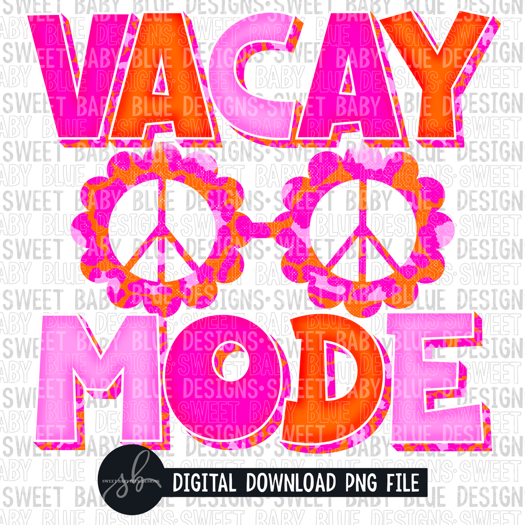 Vacay mode- Summer- Leopard- 2022- PNG file- Digital Download