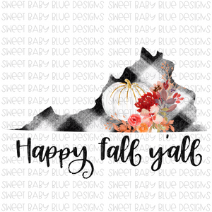 Virginia Happy Fall y'all- Fall- PNG file- Digital Download