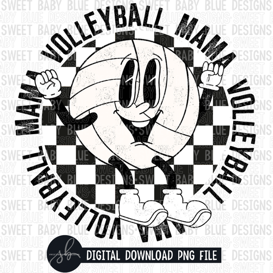 Volleyball mama- Volleyball cartoon- 2022- PNG file- Digital Download