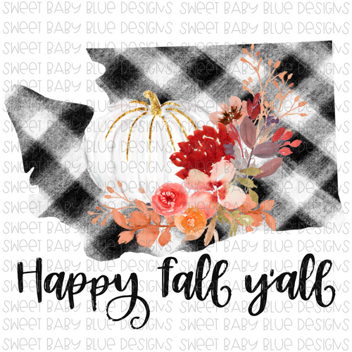 Washington Happy Fall y'all- Fall- PNG file- Digital Download