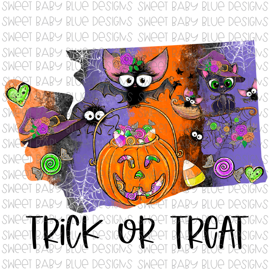 Washington Trick or treat- Halloween- PNG file- Digital Download