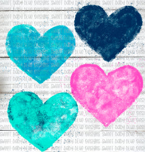 Watercolor Heart- BUNDLE - PNG file- Digital Download