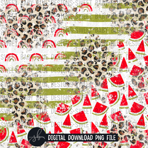 Watermelon- Leopard- Summer- Digital paper - 2022 -PNG file- Digital Download