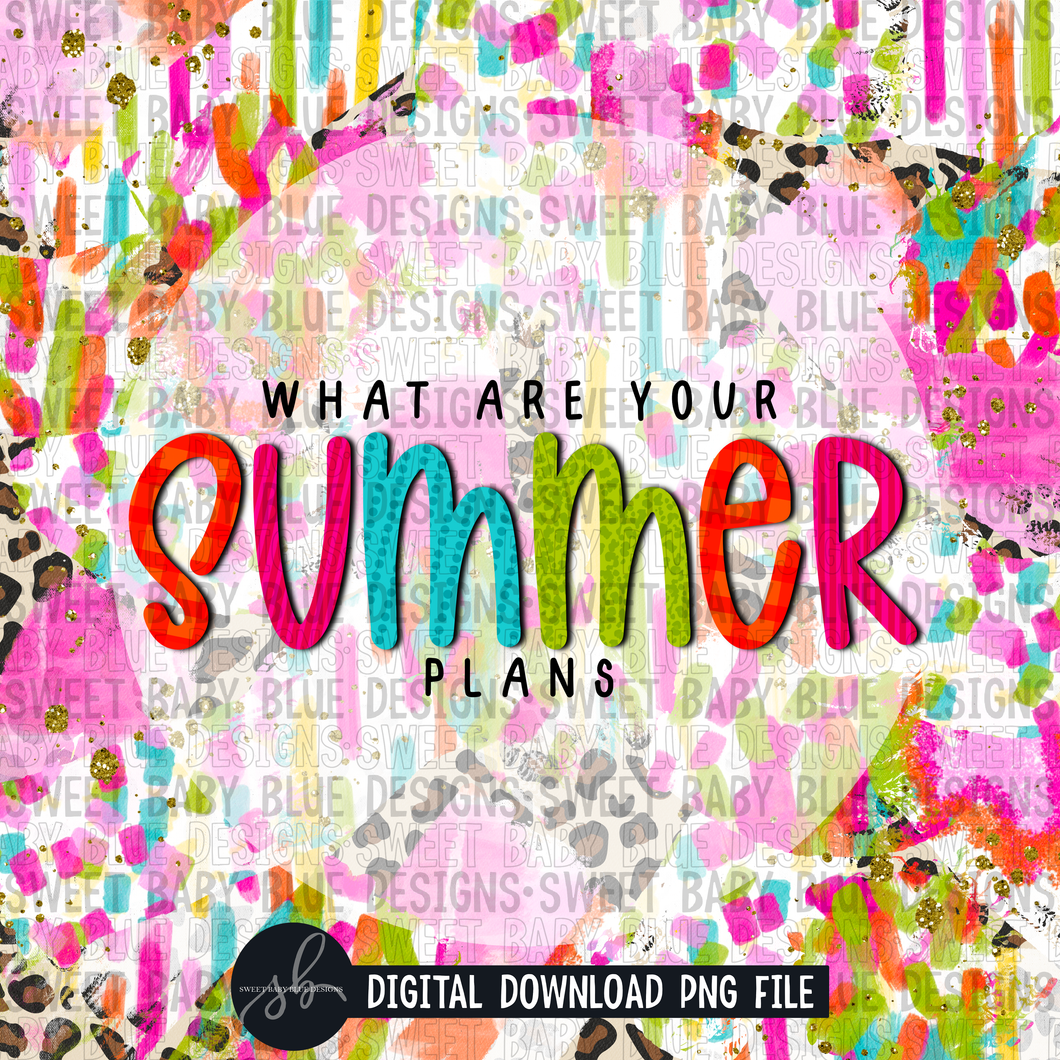 What are your Summer plans- Colorful leopard brush- Interactive post- 2022- PNG file- Digital Download