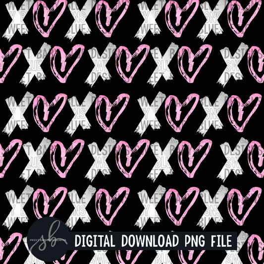 XO heart- Valentine's Day- Digital paper - 2022 - PNG file- Digital Download
