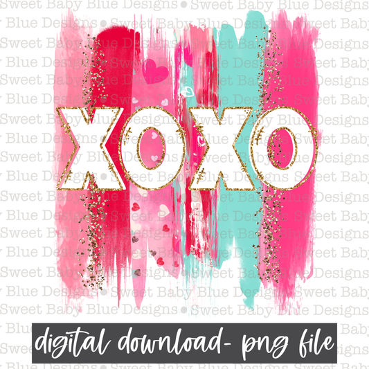 XOXO- Brushstroke- PNG file- Digital Download