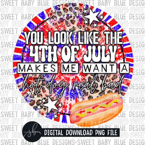 You look like the 4th of July- Hot dog- Summer- 4th of July- 2022- PNG file- Digital Download