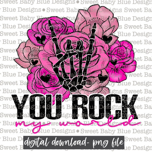 You rock my world- Skeleton- 2021- Valentines day- PNG file- Digital Download