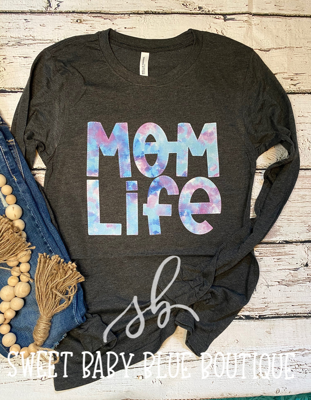 Mom Life- Tie-Dye- Long Sleeve Shirt
