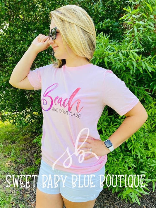 Beach hair don't care Short Sleeve Shirt