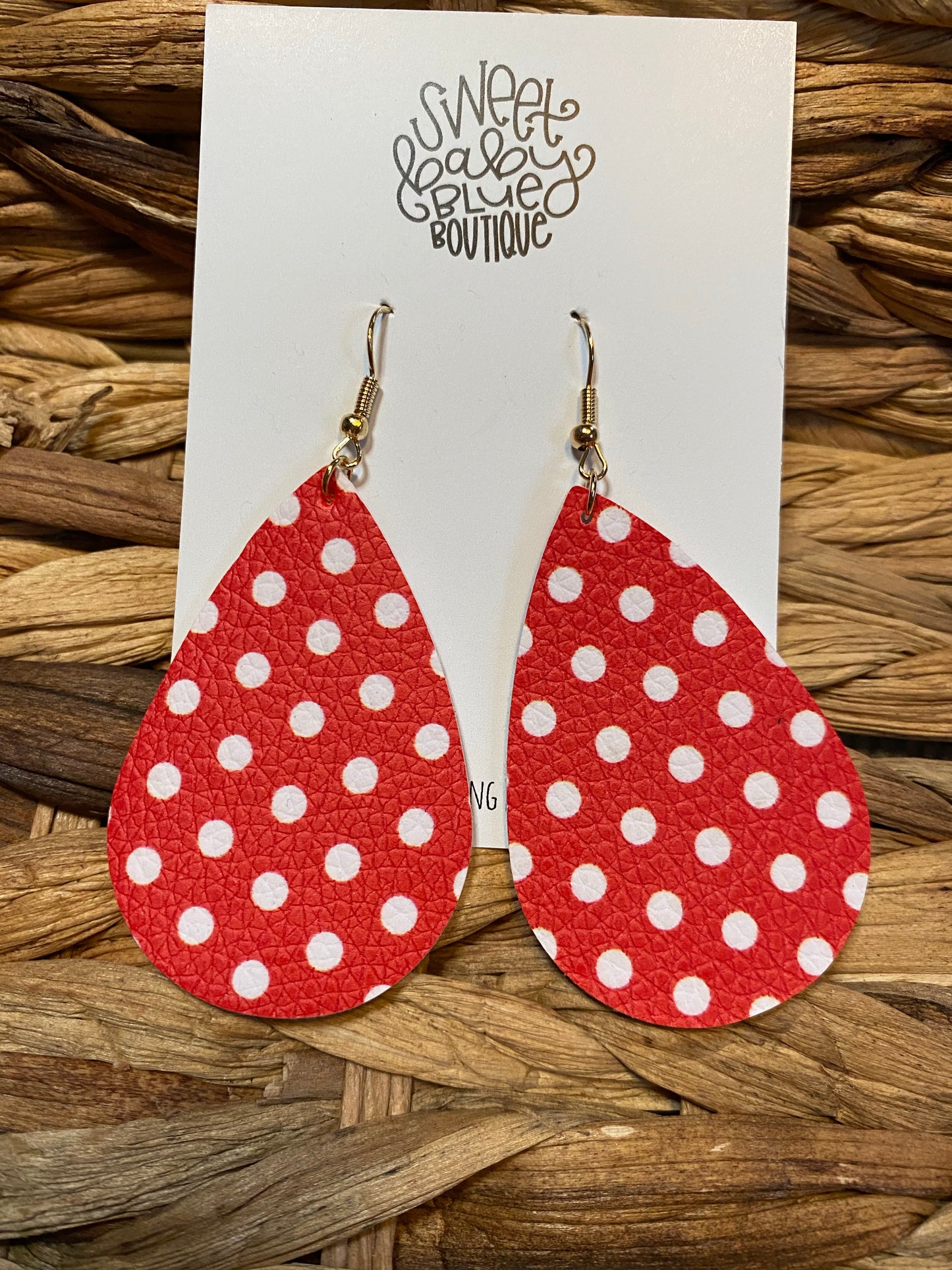 Red polka dot earrings