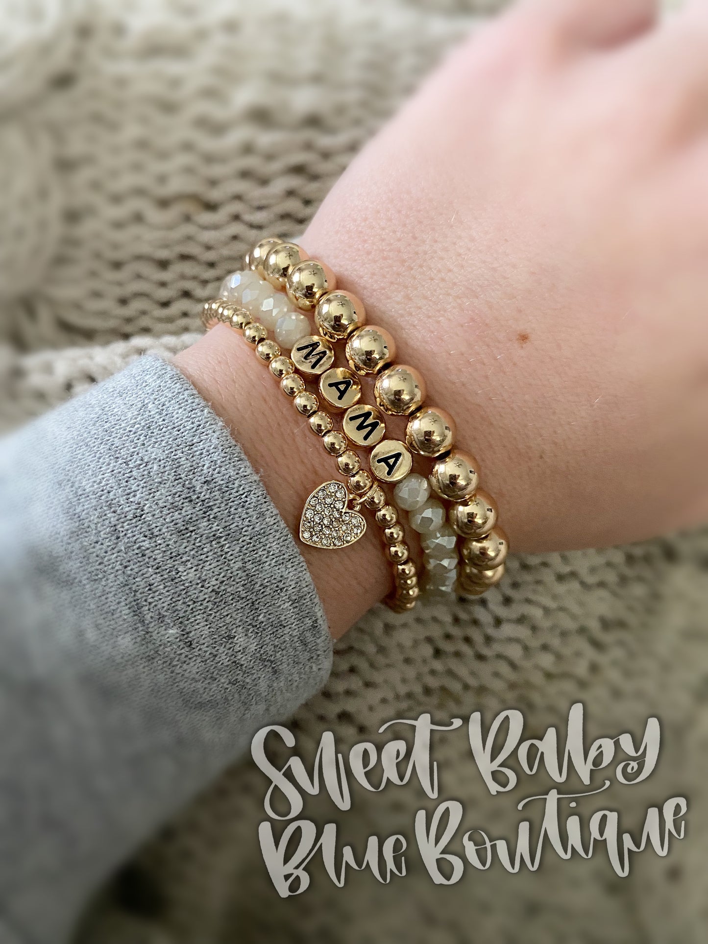 Mama bracelet- 3 piece set - Stretchy
