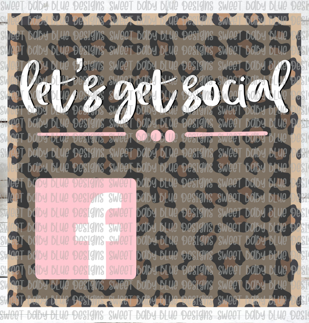 Let's get social- Facebook- PNG file- Digital Download