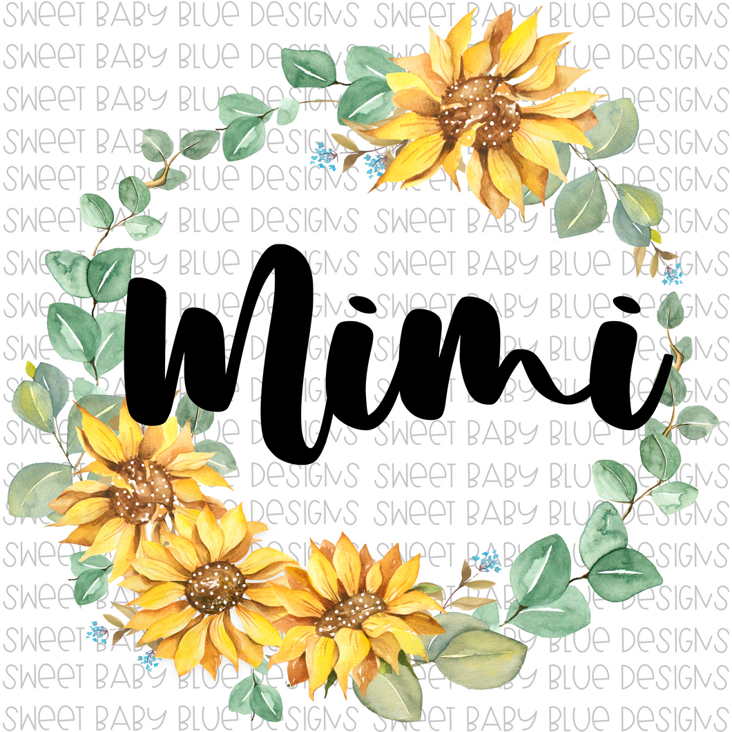 Mimi- Sunflower- PNG file- Digital Download