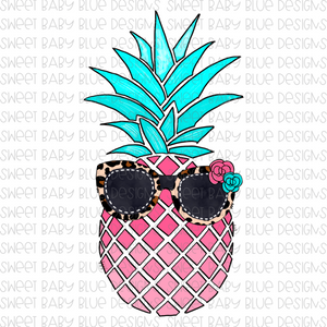 Pineapple- Leopard sunglasses- Summer- PNG files- Digital Download