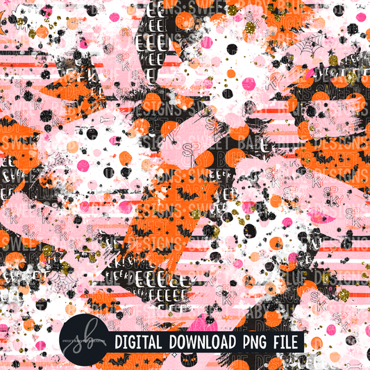 Spooky Halloween Pink brushstroke- Digital paper- 2022- PNG file- Digital Download