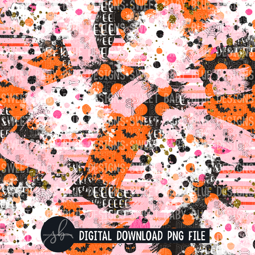 Spooky Halloween Pink brushstroke- Digital paper- 2022- PNG file- Digital Download
